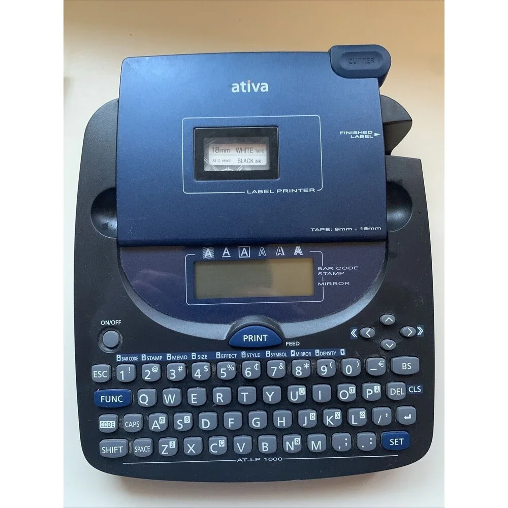 Ativa AT-LP 1000 Large 10 Character 2 Line LCD Display Label Printer & 3 Tapes